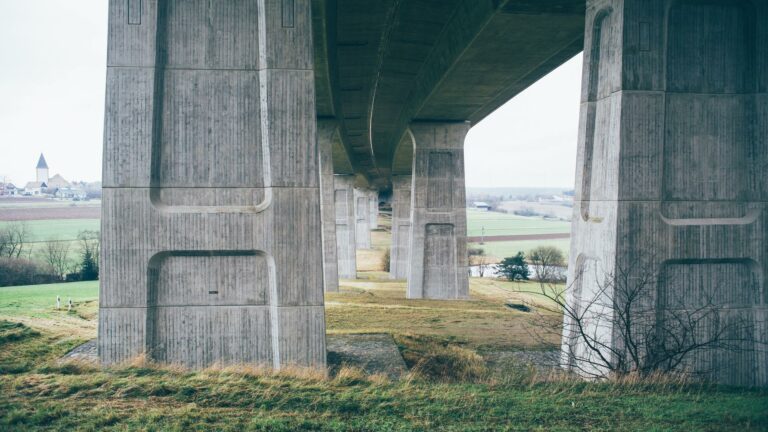 Concrete bridge pillars symbolizing strong social media presence and connectivity