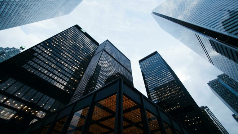 Skyscrapers in London representing web design and digital optimization services