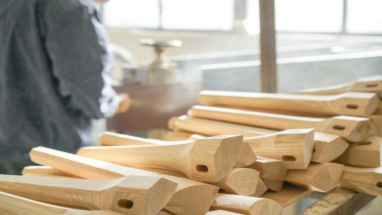 wooden components being crafted in a workshop for web design London projects