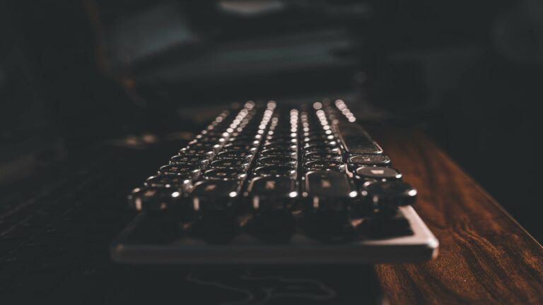 Close-up of a stylish keyboard used in SEO audit services