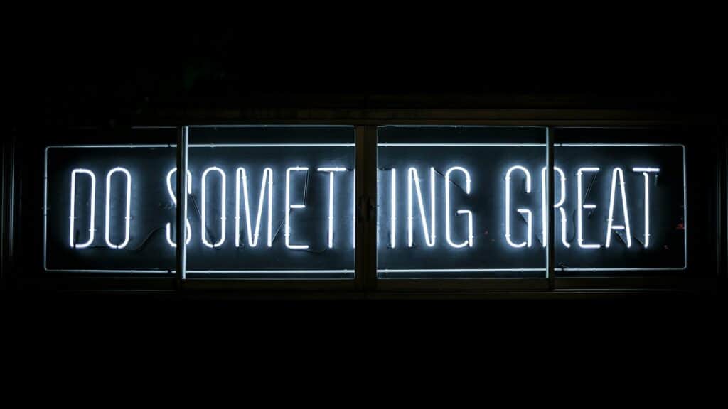 Do Something Great neon sign promoting website security tips