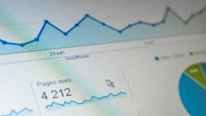 Graph showing high-quality web design analytics with page views and visitor data