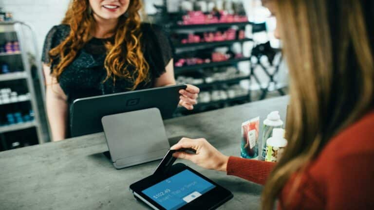 Customer using a mobile-friendly checkout system for seamless website optimization