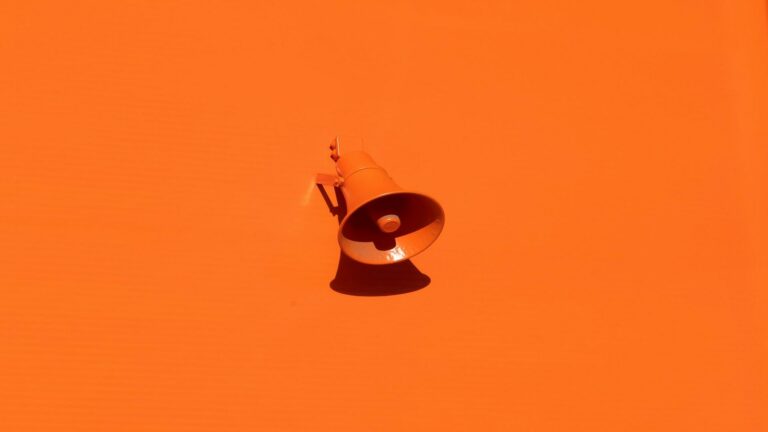 Orange megaphone symbolizing digital marketing and SEO by Web Design London